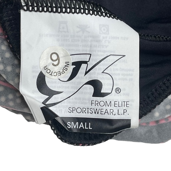 GK Elite Gymnastics 𖤐 Print Training Leotard 𖤐 Black Pink Silver Spanglez 𖤐 S - Picture 11 of 16